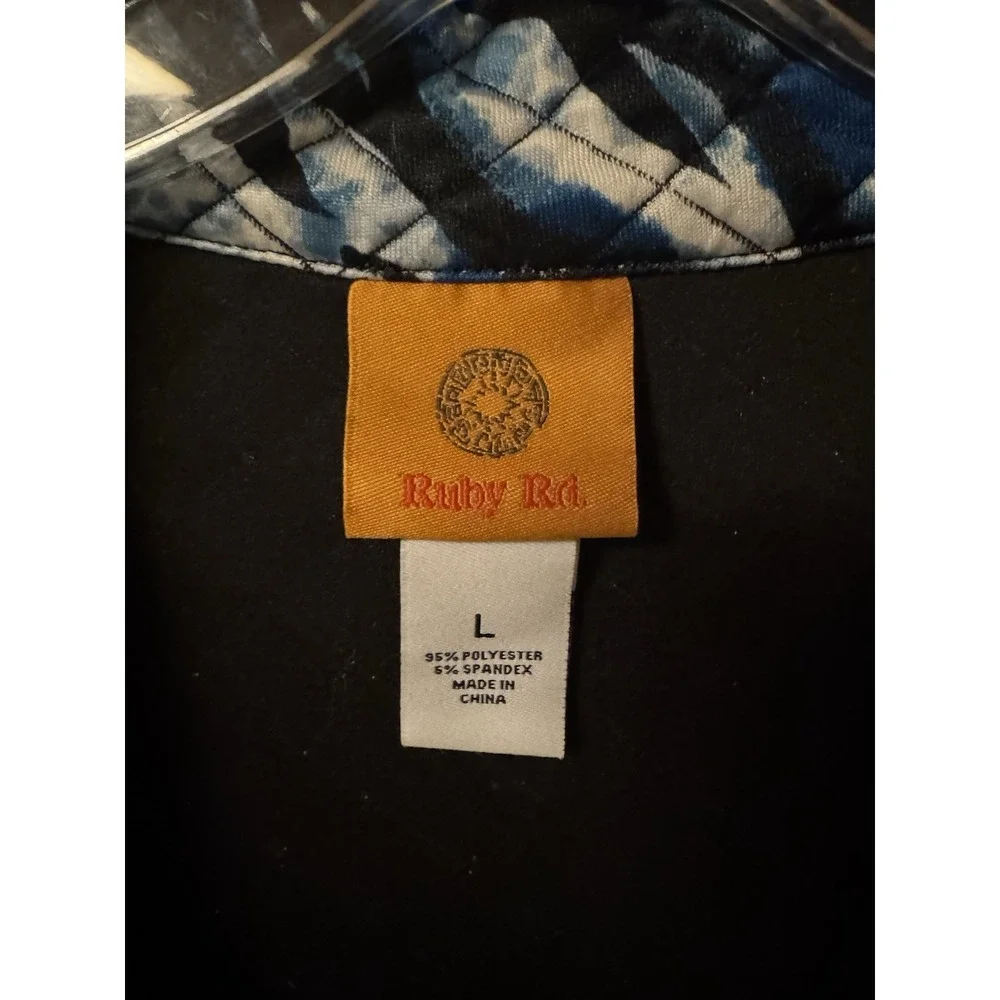Ruby Rd Women's Size‎ L Blue And Black Full Zip Jacket